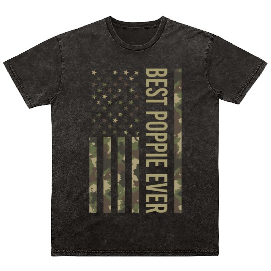 Best Poppie Ever Us American Flag Camo For Mineral Wash T Shirts