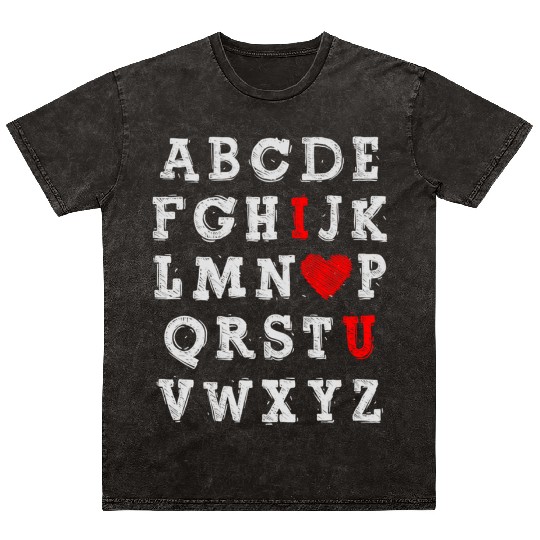 I Love You Abc Alphabet English Teacher Day Mineral Wash T Shirts