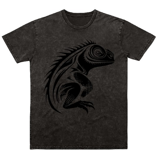 Black Lizard Vector Art Mineral Wash T Shirts