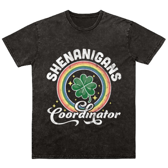 Shenanigans Coordinator Teacher St Patrick'S Day Mineral Wash T Shirts
