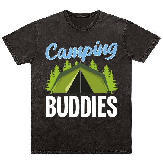 Cool Camping Buddies Camper Tenting Friends Tent Mineral Wash T Shirts