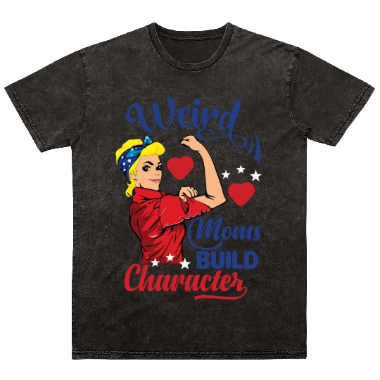 groovy weird moms build character Mineral Wash T Shirts