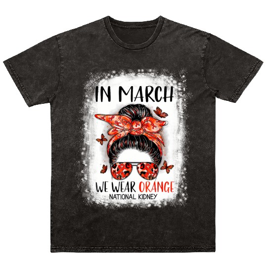 Bleached In March We Wear Orange National Ney Mineral Wash T Shirts