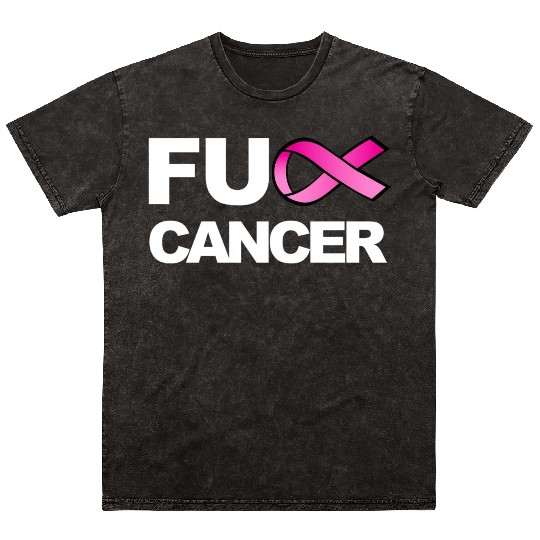 Fuck Cancer For Breast Cancer Awareness Mineral Wash T Shirts