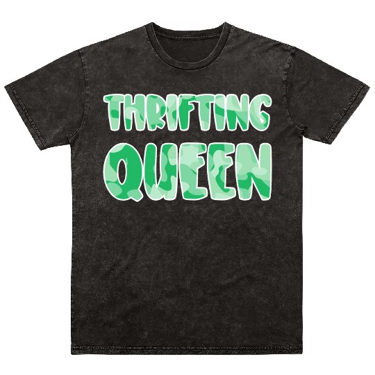 Thrifting Queen green camo Mineral Wash T Shirts