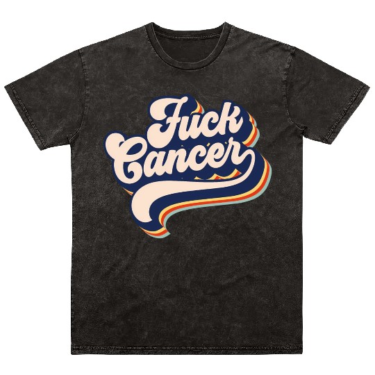 Fuck Cancer Cancer Survivor Retro Fuck Cancer Mineral Wash T Shirts