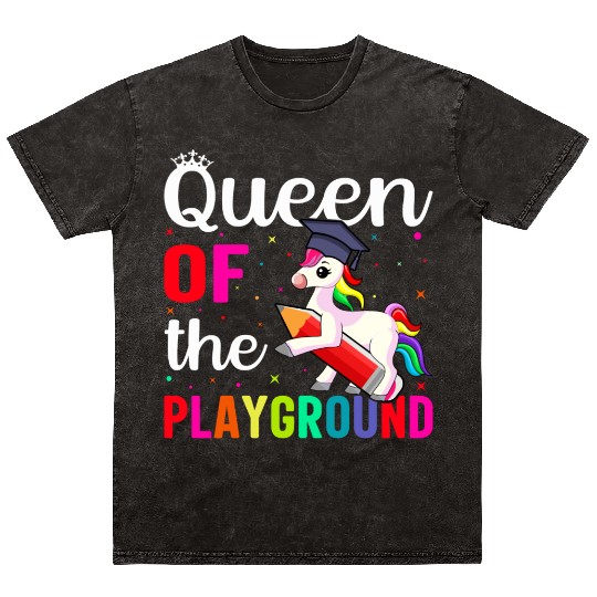 Queen Of The Playground Back To School Mineral Wash T Shirts