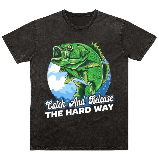 Hand Fishing Fisherman Noodling Lover Fisher Fish Mineral Wash T Shirts
