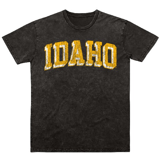Idaho Vandals Block Logo Black Mineral Wash T Shirts