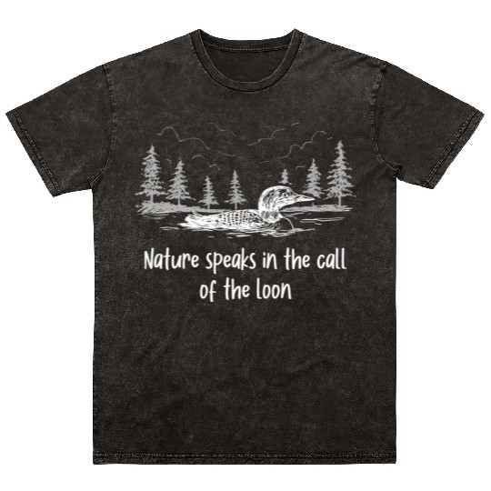 Nature Speaks Loon Bird Watching Loons Mineral Wash T Shirts