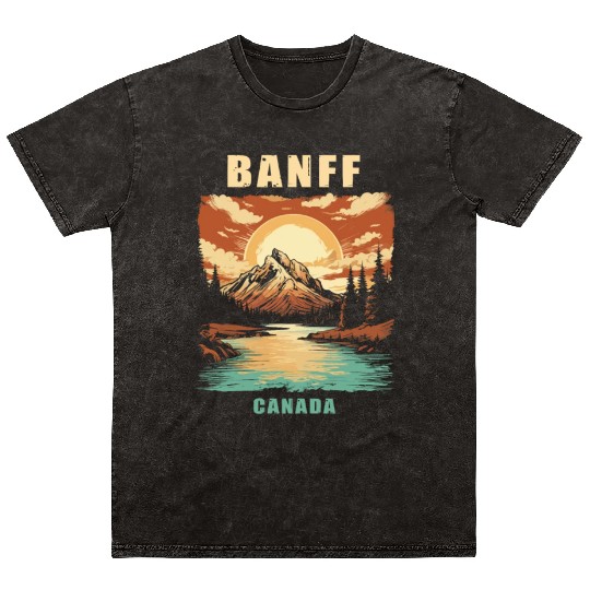 Vintage Retro Canadian Banff National Park Mineral Wash T Shirts