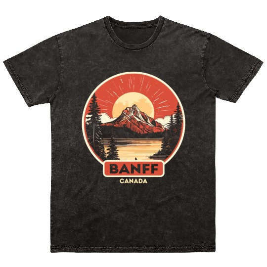 Vintage Retro Canadian Banff National Park Mineral Wash T Shirts