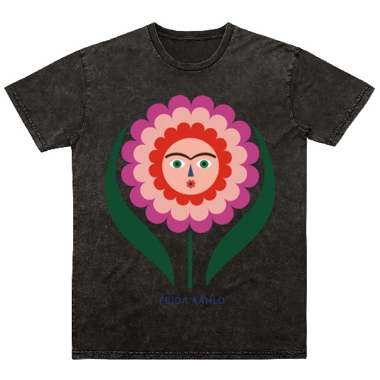Frida Kahlo Colorful Flower Feminist Mexican Mineral Wash T Shirts