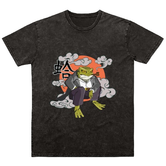 Japanese frog in Yakuza gangster costume Mineral Wash T Shirts