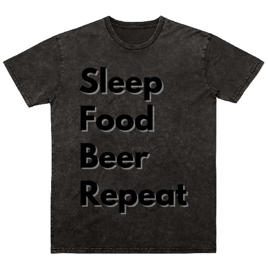 Sleep Food Beer Repeat Design girl music Mineral Wash T Shirts