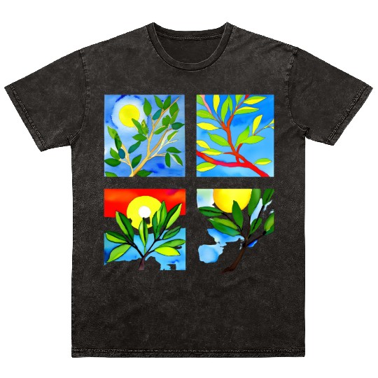 Laughing Olive Branch - Sustainable Harmony Mineral Wash T Shirts