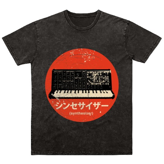Vintage Japanese Synthesizer Analog Retro design Mineral Wash T Shirts