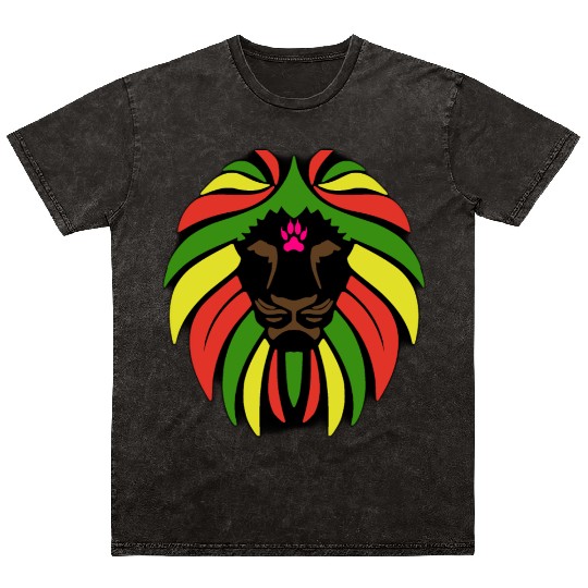 lion of the african forest with forest colors Mineral Wash T Shirts