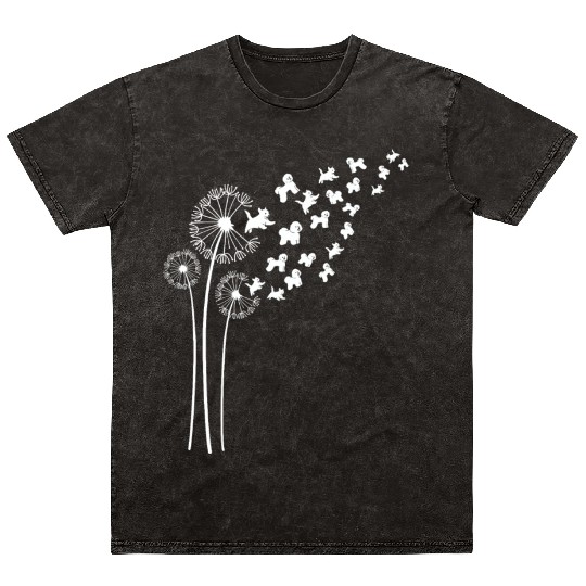 Bichon Frise Dandelion Flower For Dandelions Mineral Wash T Shirts