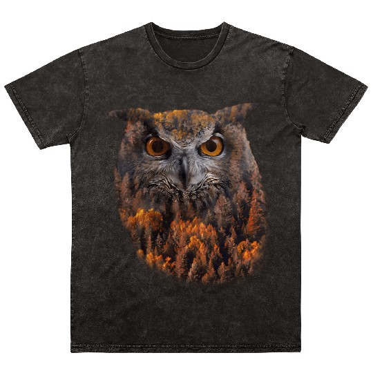 Symbol Of Wisdom Wildlife Nature Ornithologist Owl Mineral Wash T Shirts