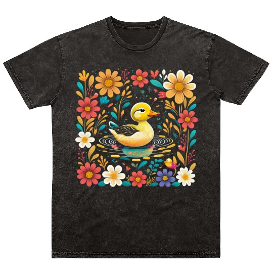 Joyful Duck Pond Mineral Wash T Shirts