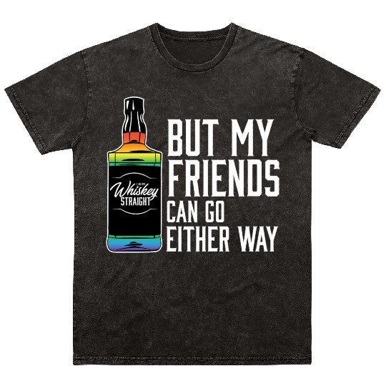 Proud Ally LGBT I Like My Bourbon Straight LGBTQ Mineral Wash T Shirts