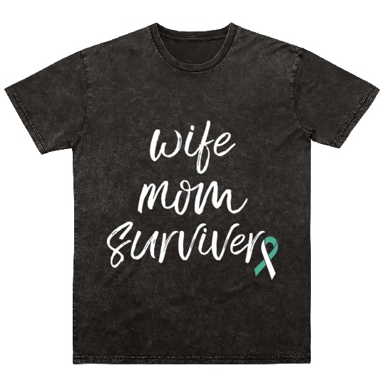 Cervical Cancer Awareness Products Ribbon Survivor Mineral Wash T Shirts