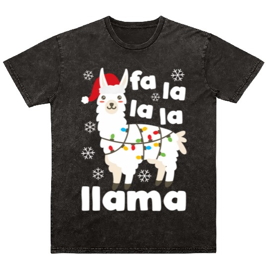 Fa La La Llama Falala Kawaii Snow Lamb Mineral Wash T Shirts