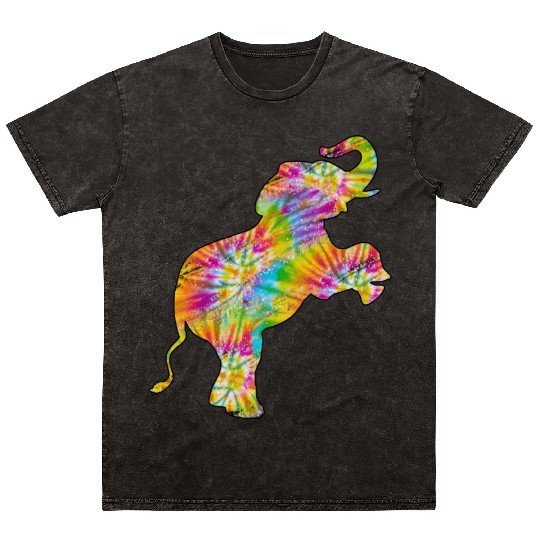 Tie Dye Elephant Lover Mineral Wash T Shirts