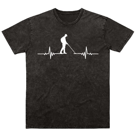 Metal Detector Love Metal Detecting Heartbeat Card Mineral Wash T Shirts