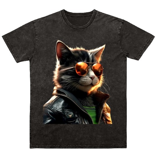 Cat With Sunglasses Cute Cat Mom Meow Paws Kitty Mineral Wash T Shirts