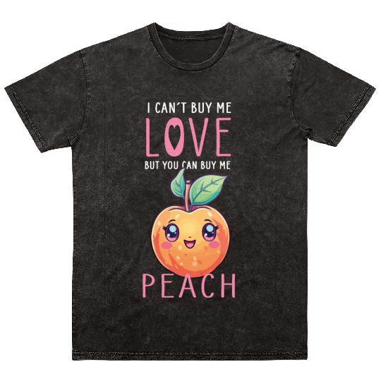 Peach Kawaii Mineral Wash T Shirts