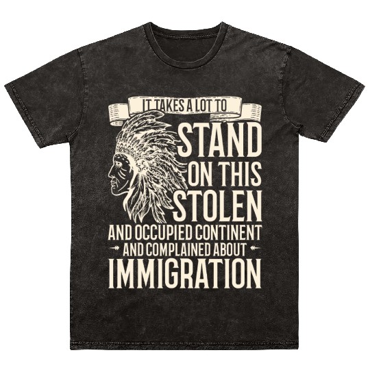 Aboriginal Indians Indigenous Native American Day Mineral Wash T Shirts