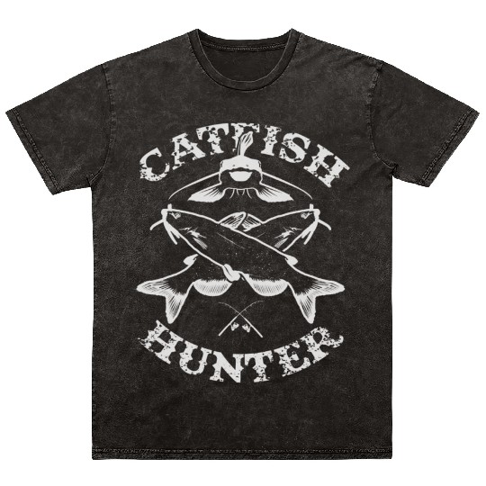 Catfish Hunter Fishermans Fishing Mineral Wash T Shirts