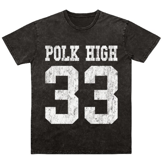 Polk High School Football Jersey 33 Aged Look Mineral Wash T Shirts