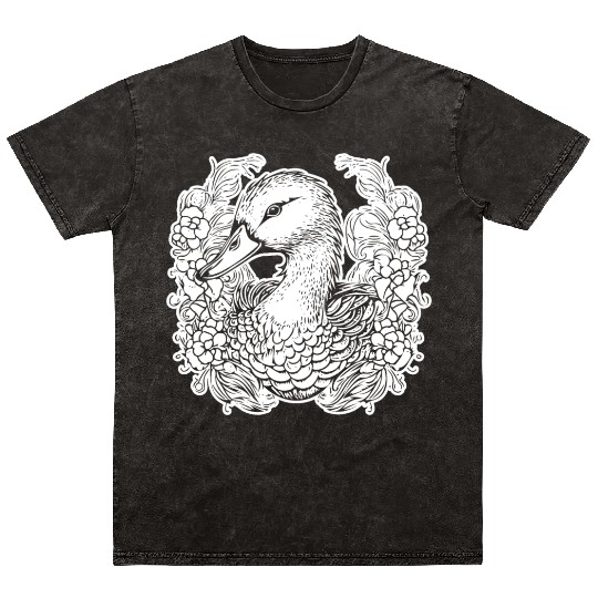 Duck Bird Nature Pond Mineral Wash T Shirts