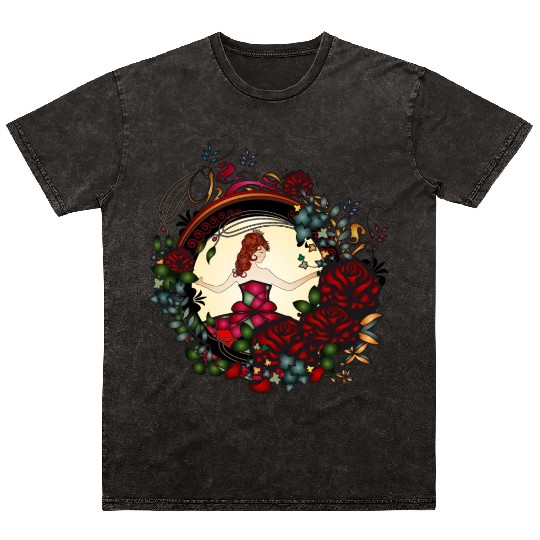 Princess in the rose garden in an Art Nouveau look Mineral Wash T Shirts