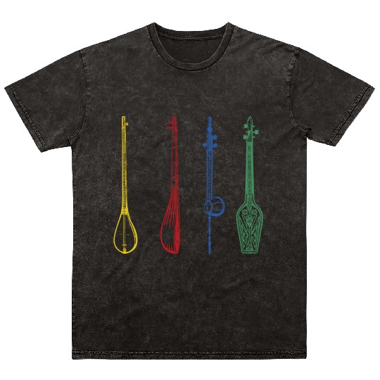 Irish Bouzouki Instrument Greek Mineral Wash T Shirts