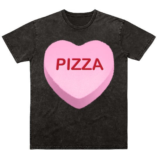 Pizza Candy Heart Mineral Wash T Shirts