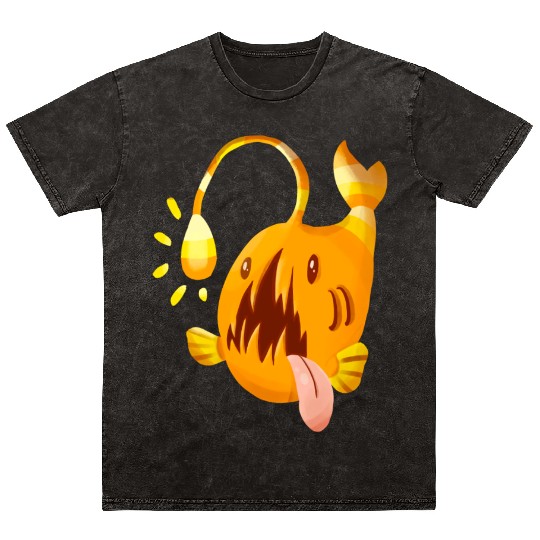 The Orange Candy Corn Angler Fish Mineral Wash T Shirts