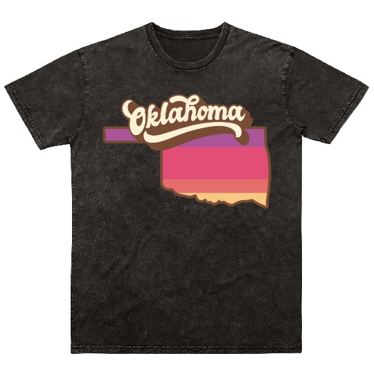 Oklahoma Retro USA Mineral Wash T Shirts