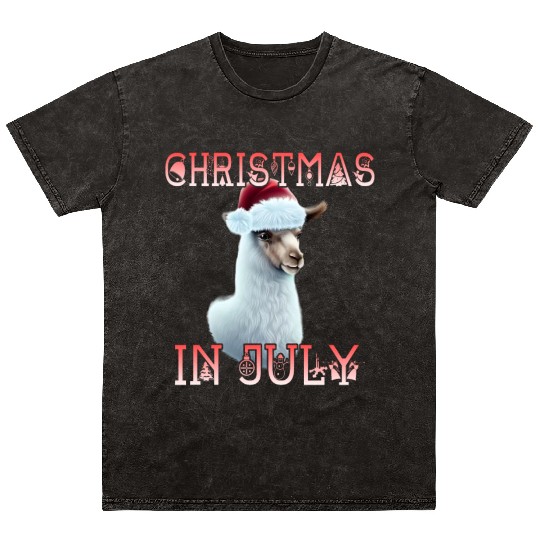 Festive alpaca - Christmas in July Mineral Wash T Shirts