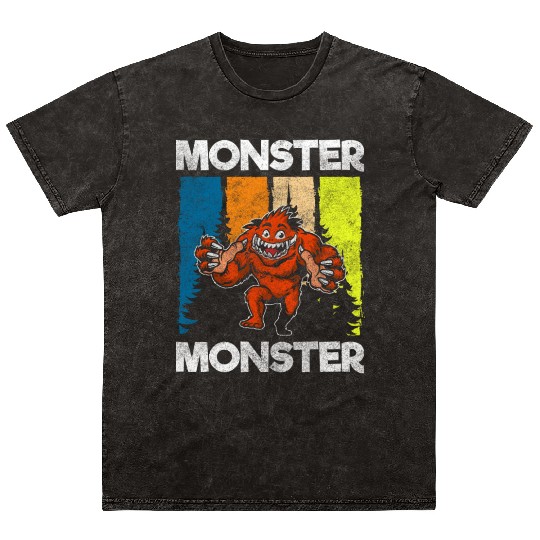 Monster Fright Character Monster Hunter Mineral Wash T Shirts