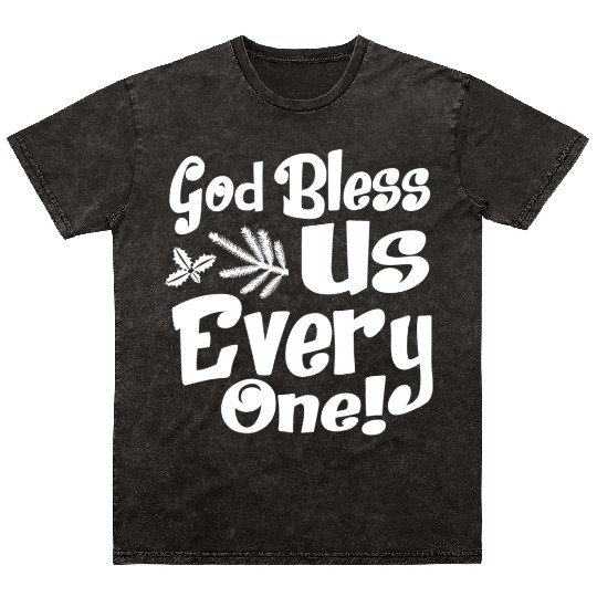 A Christmas Carol Charles Dickens God Bless Us Mineral Wash T Shirts