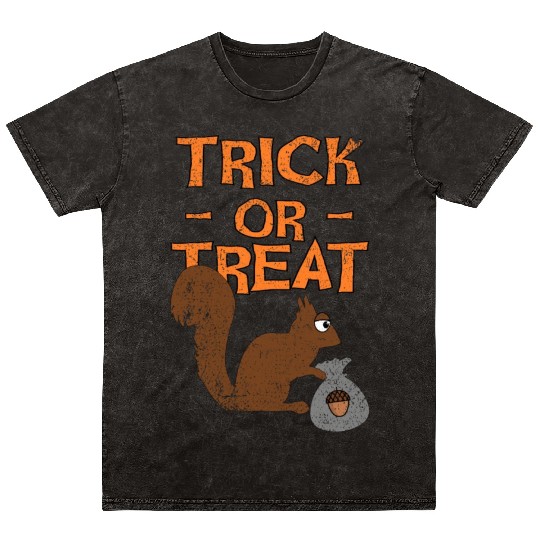 Trick Or Treat Squirrel Mineral Wash T Shirts