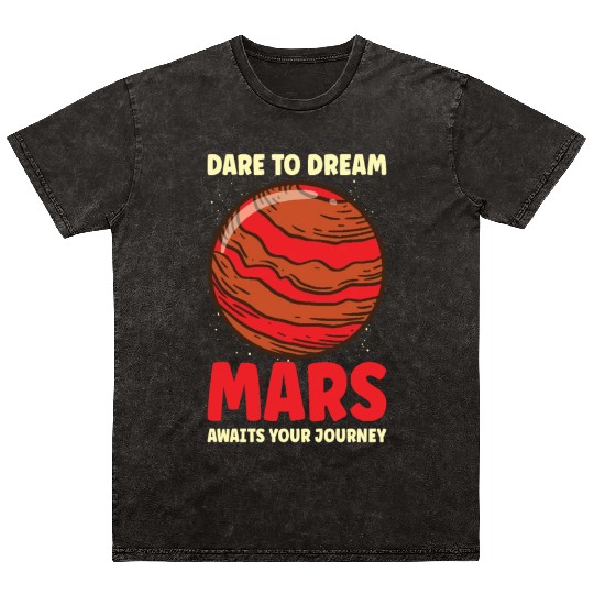 Mars Explore Astronaut Astronomy Solar System Mineral Wash T Shirts
