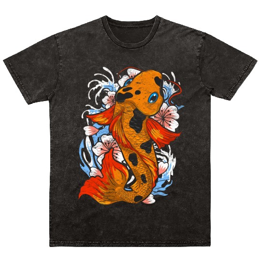 Koi fish farm gift colorful koi carp Mineral Wash T Shirts