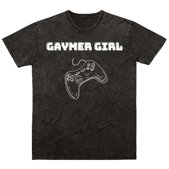 Gaymer Girl Video Gaming Gamer Design green Mineral Wash T Shirts