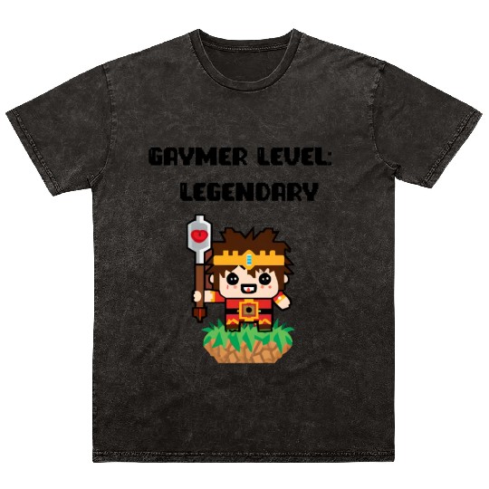 Gaymer Level Legendary Mineral Wash T Shirts