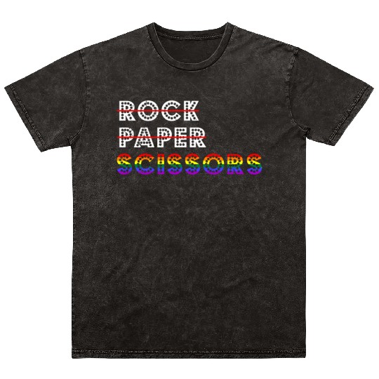 Rock Paper Scissors LGBT For Lesbians Lesbian Gay Mineral Wash T Shirts